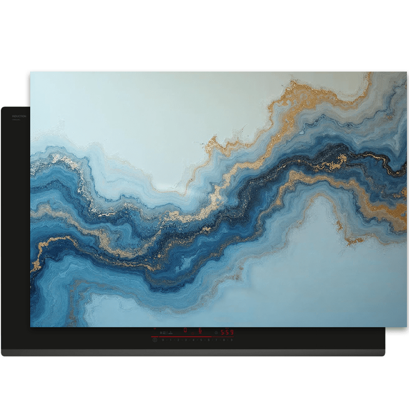 Induktionsschutz - Marmor mit Gold - Icy Drift - Induktionsschutz