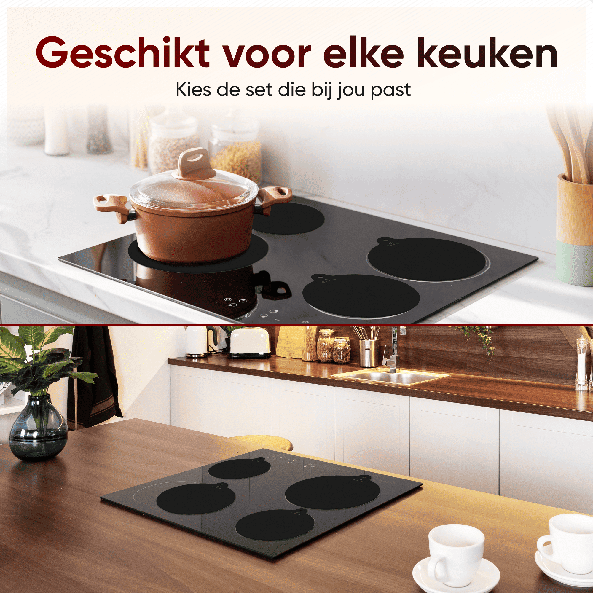 Induktionsmatten-Set mit 4 Stück – Marmor-Design – verschiedene Größen