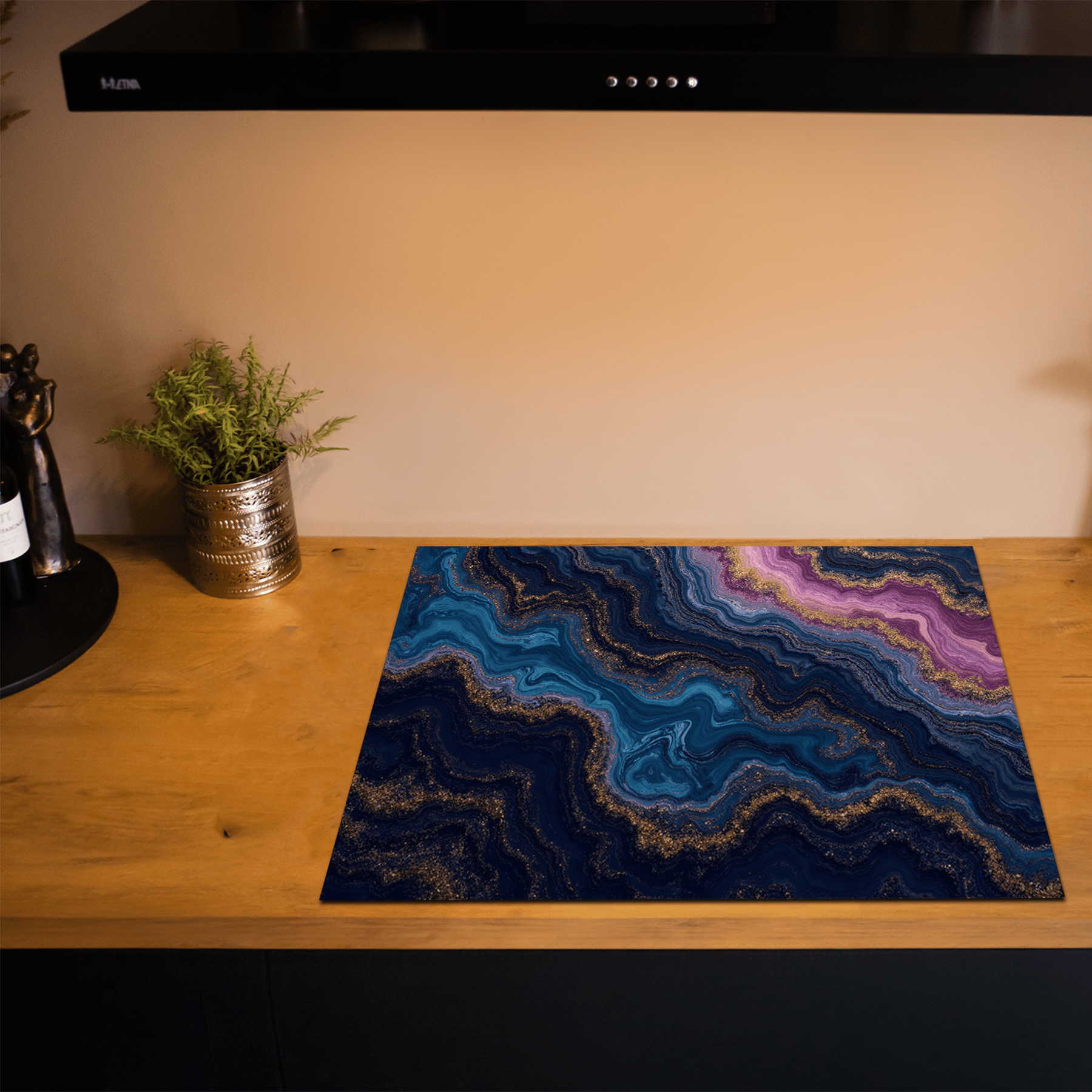 Inductiebeschermer - Marmer met Goud - Twilight Amara - Inductiebeschermer