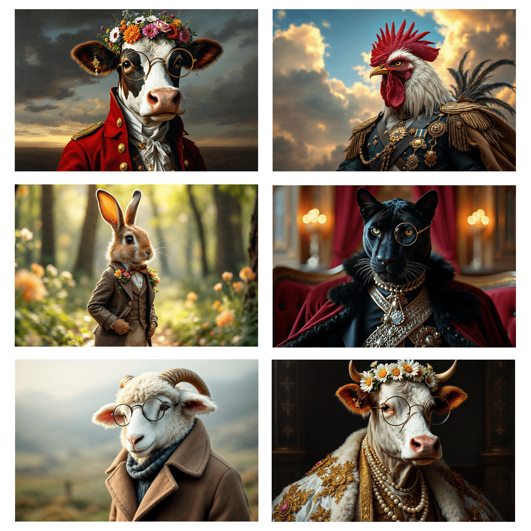 Übersicht über die Sammlung der Induktionswächter - Tierporträts