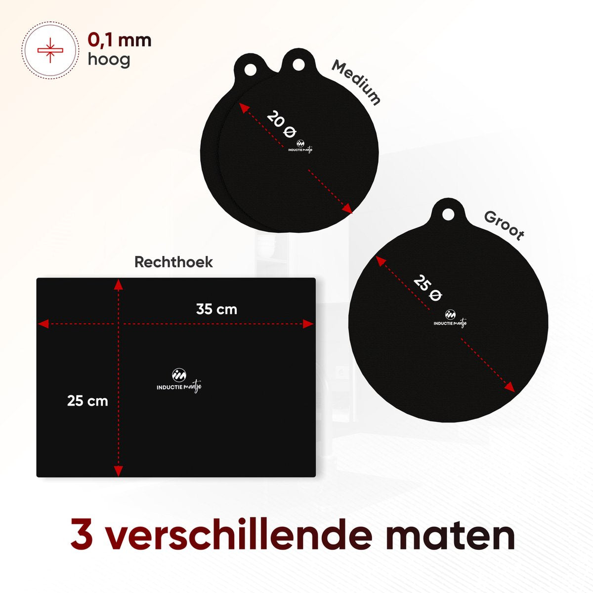 Inductie matjes set van 8 - Zwart - Alles in 1 - Actie