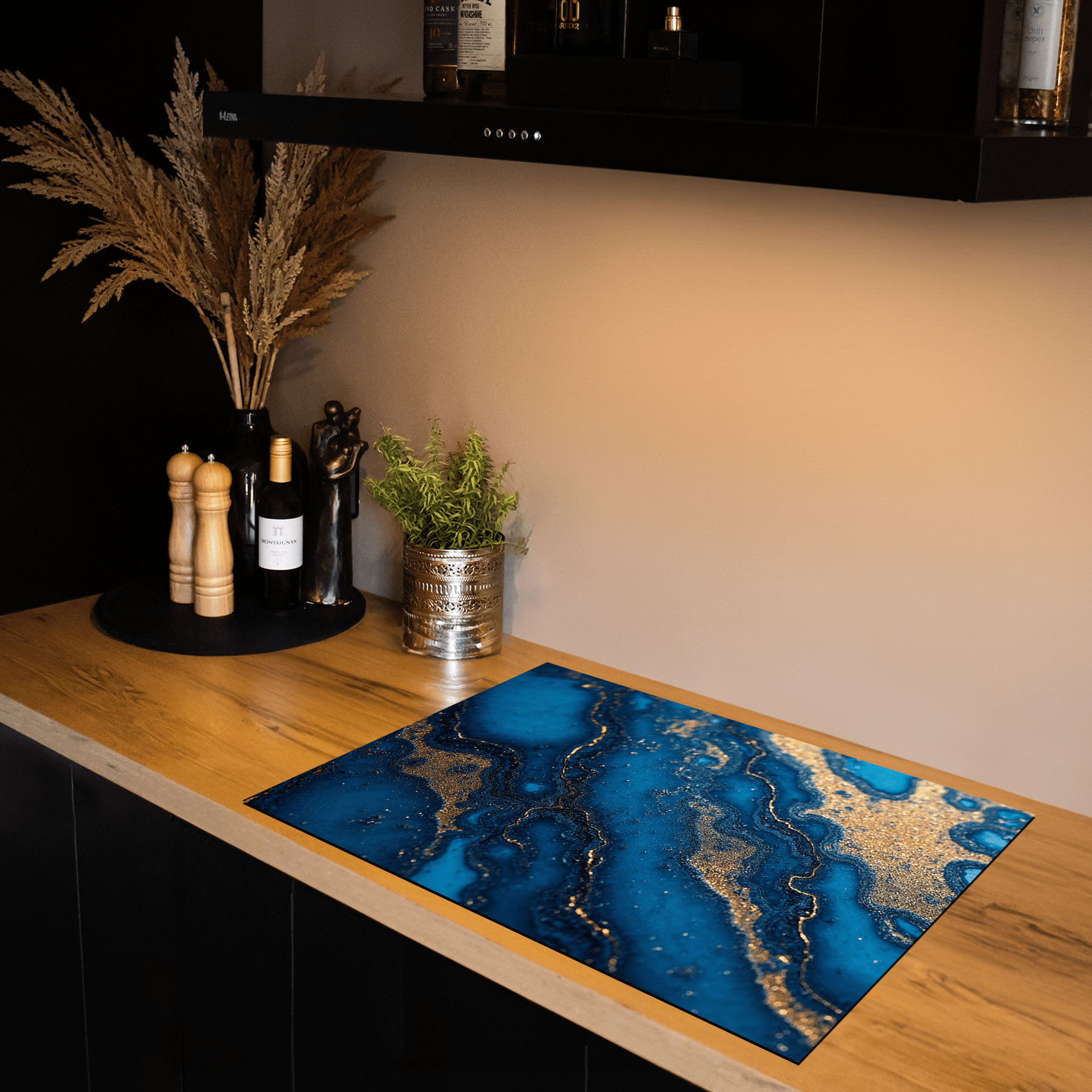 Inductiebeschermer - Marmer met Goud - Azure Royale - Inductiebeschermer
