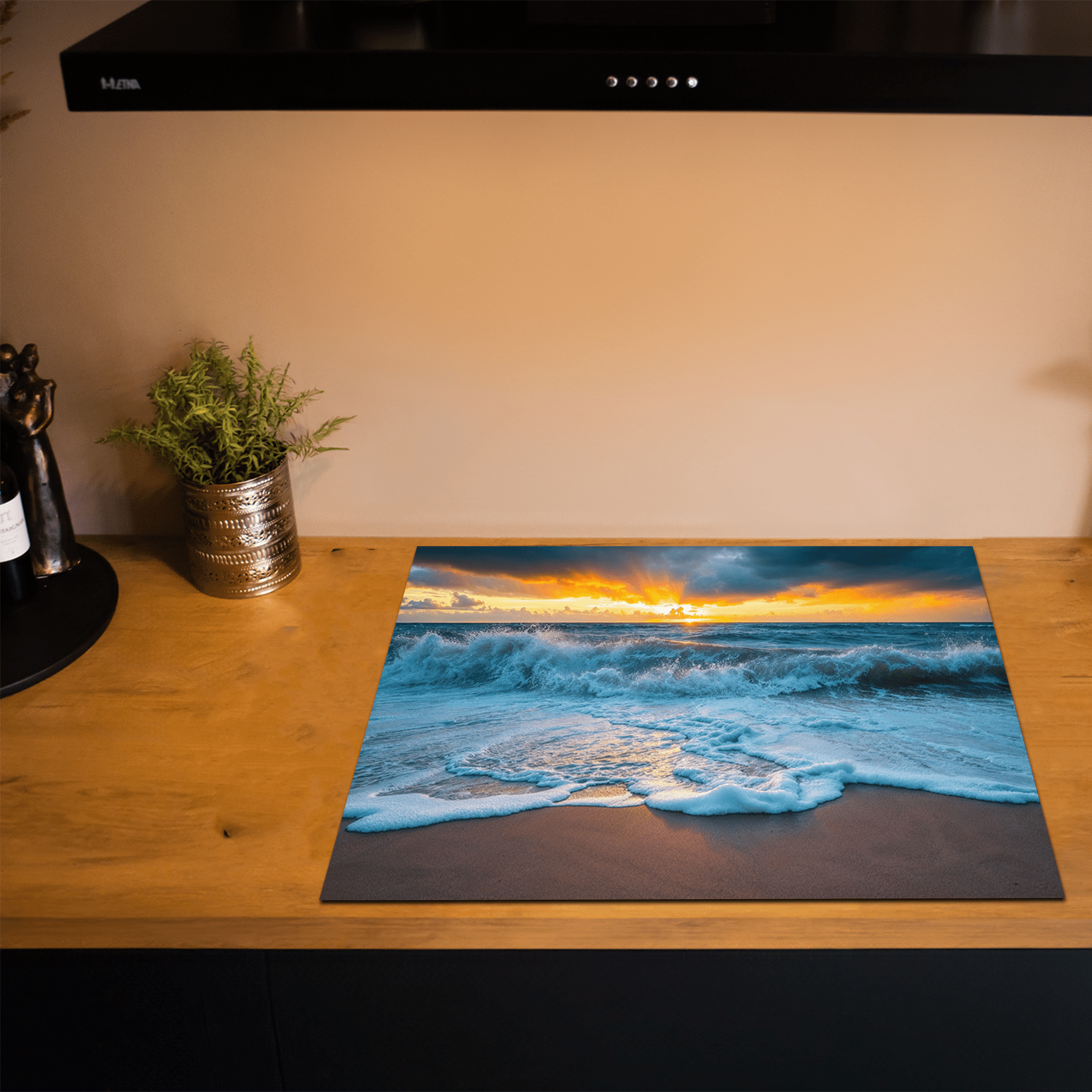 Inductiebeschermer - Zee & Strand - Vrede - Zonsopkomst boven Zee - Inductiebeschermer