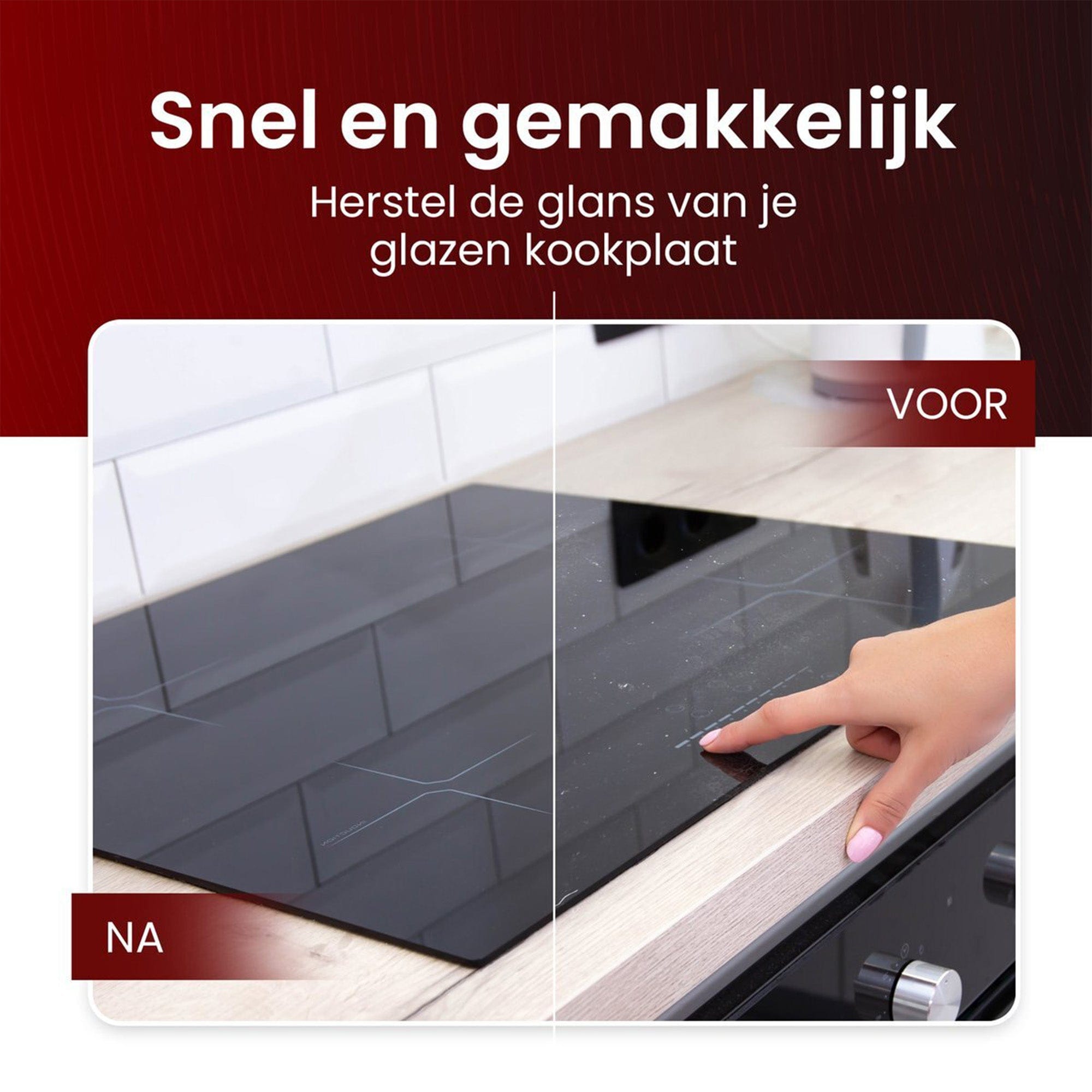 kookplaat reinigingsset - kookplaat reiniger - schraper - microvezeldoek - Inductie Maatje