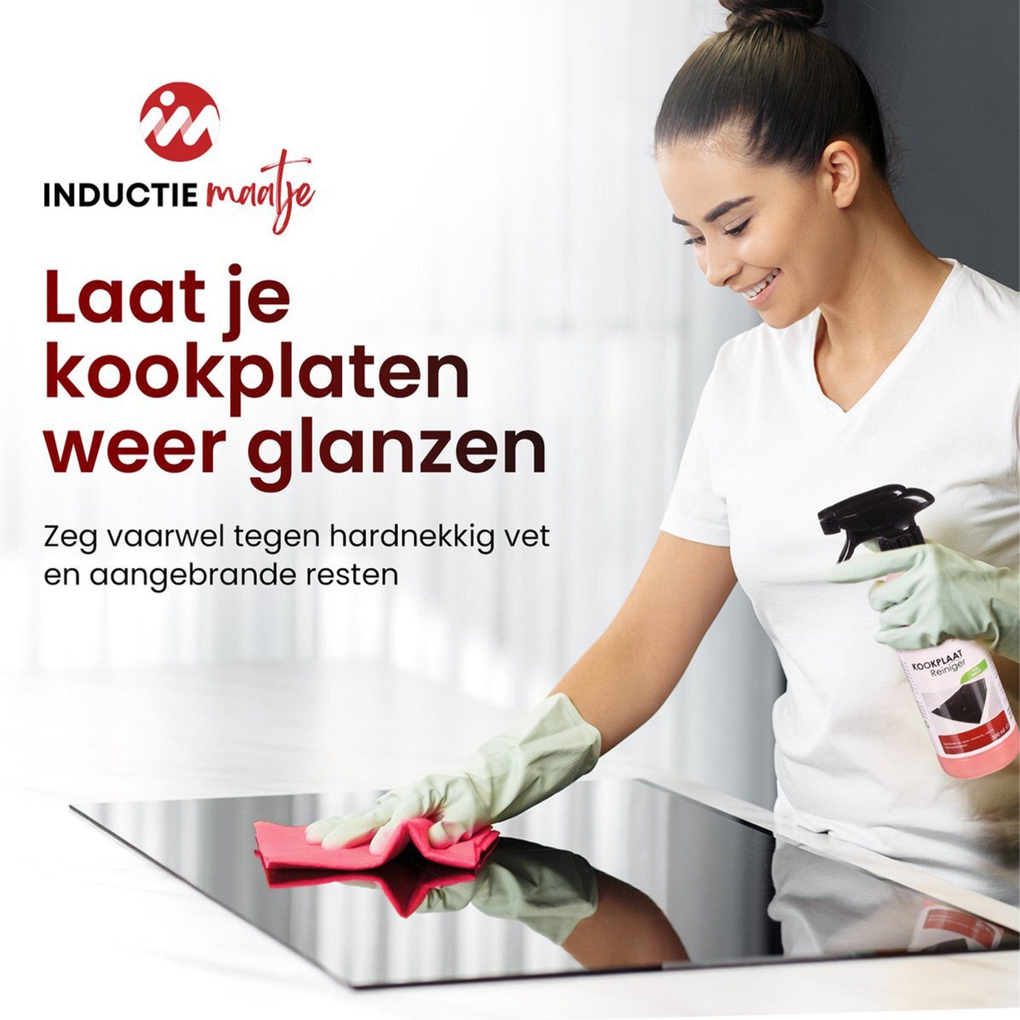 kookplaat reinigingsset - kookplaat reiniger - schraper - microvezeldoek - Inductie Maatje