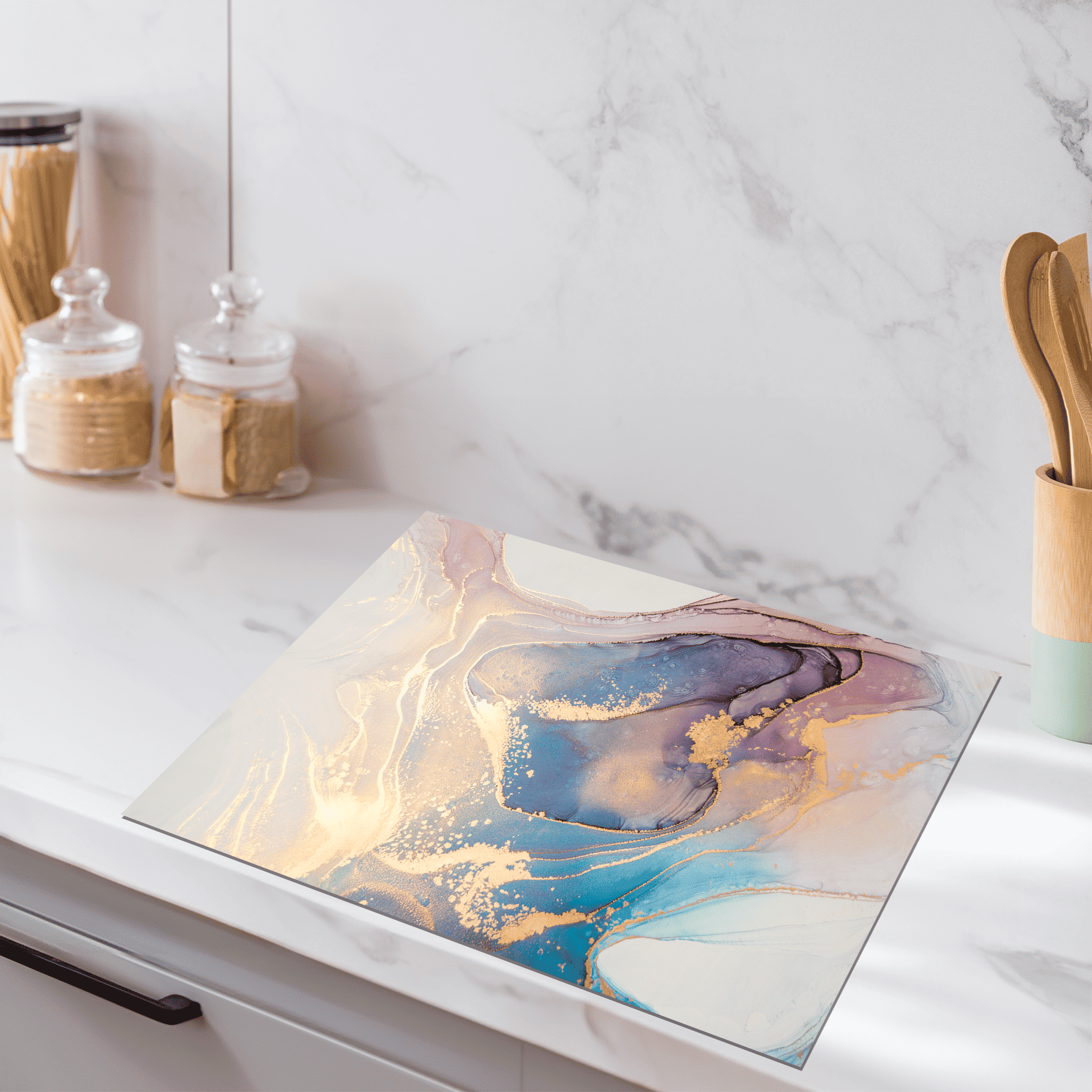 Induktionsschutz – Marmor – Kunst – Tinte – Stein – Gold