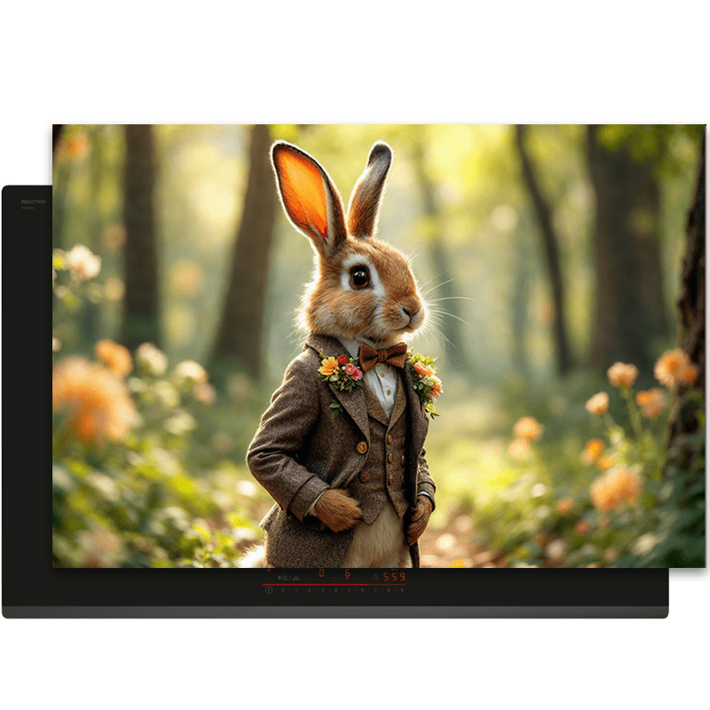 Inductiebeschermer - Dieren portretten - Elegante haas - Inductiebeschermer