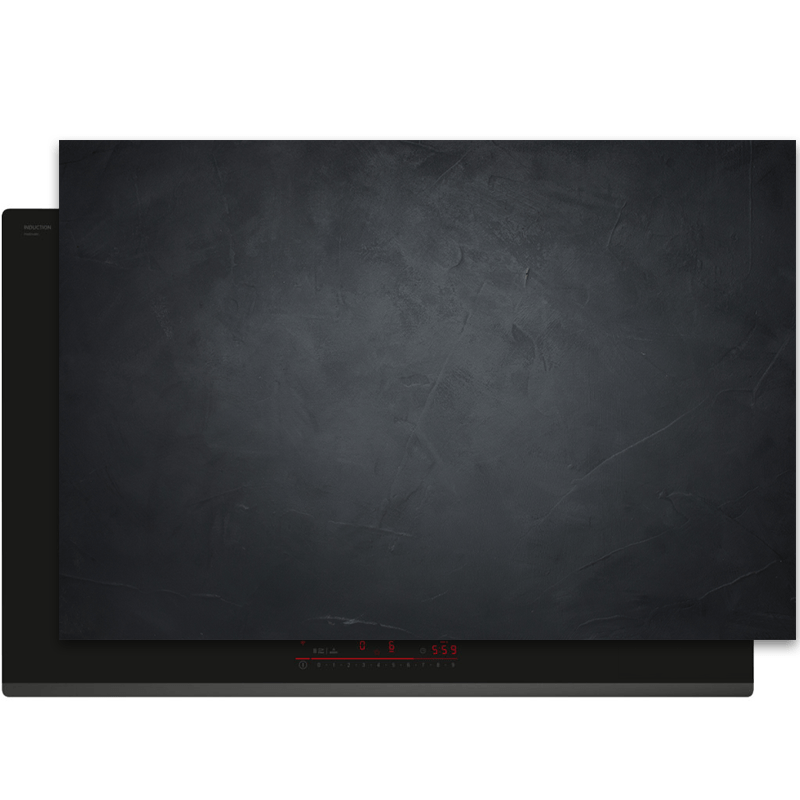 Inductiebeschermer - Beton - Textuur - Zwart - Midnight Concrete - Inductiebeschermer