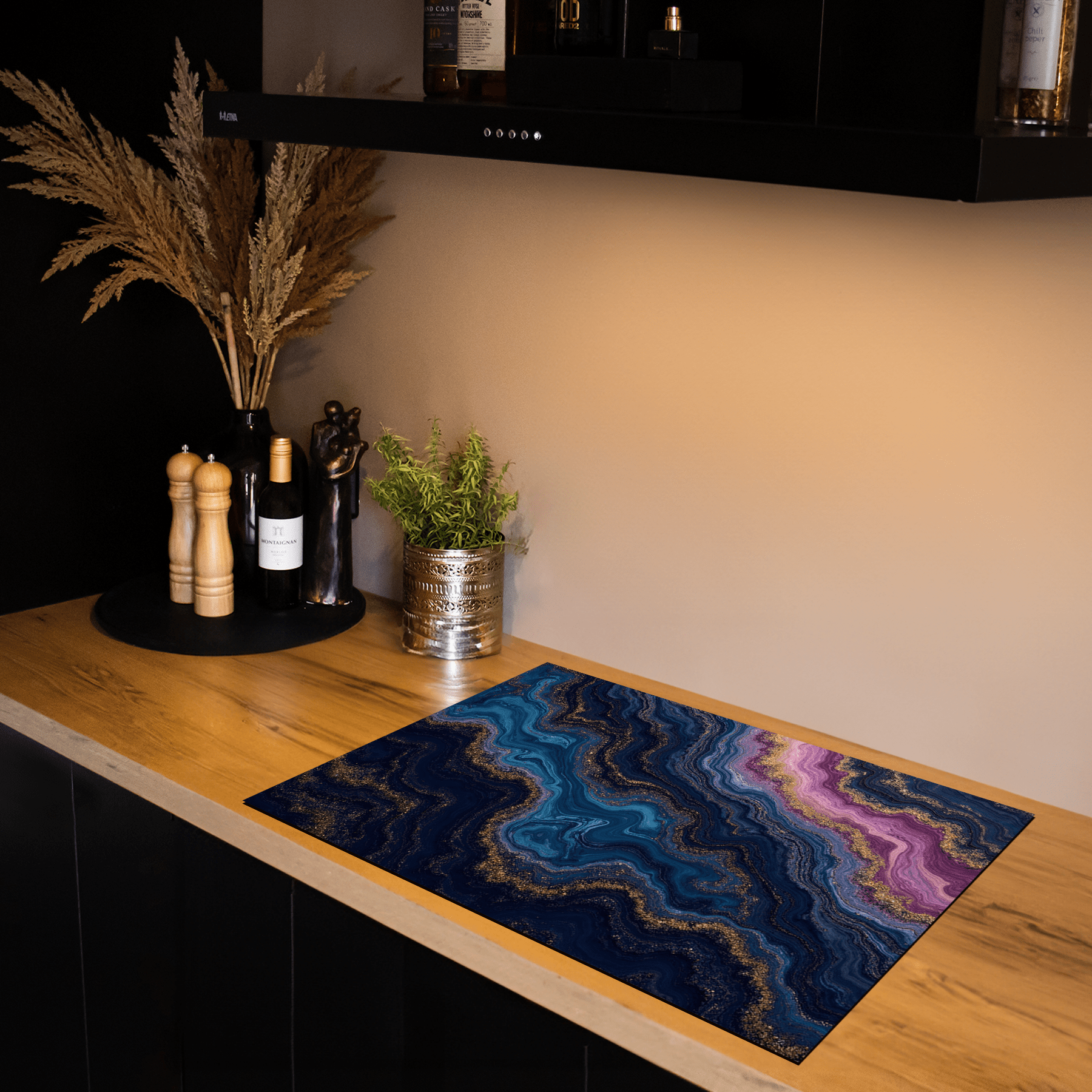 Inductiebeschermer - Marmer met Goud - Twilight Amara - Inductiebeschermer