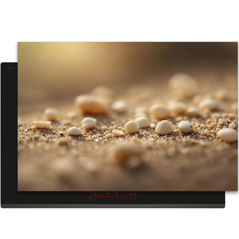 Inductiebeschermer - Zee & Strand - Rustig - Gouden Schelpen - Inductiebeschermer