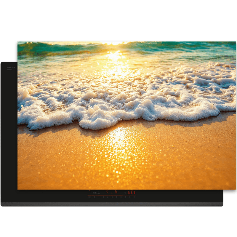 Inductiebeschermer - Zee & Strand - Zon - Schuimende Golven - Inductiebeschermer