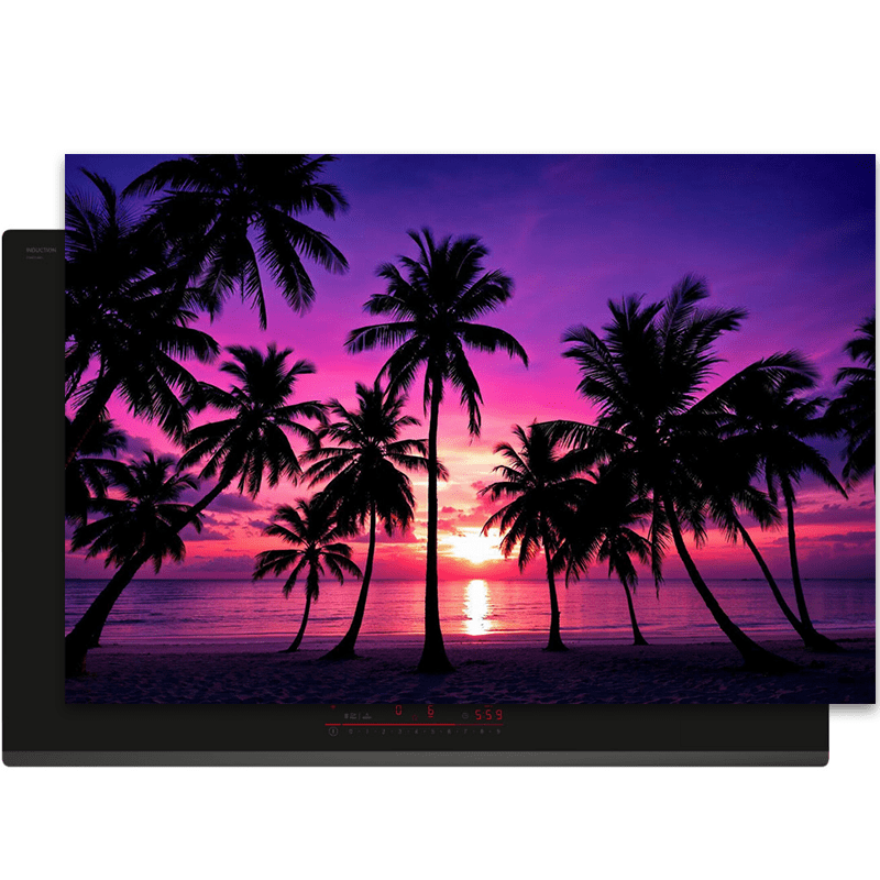 Inductiebeschermer - Zee & Strand - Paars - Tropische Zonsondergang - Inductiebeschermer