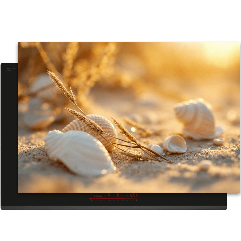Inductiebeschermer - Zee & Strand - Glinsterend - Zonovergoten Avondschelpen - Inductiebeschermer