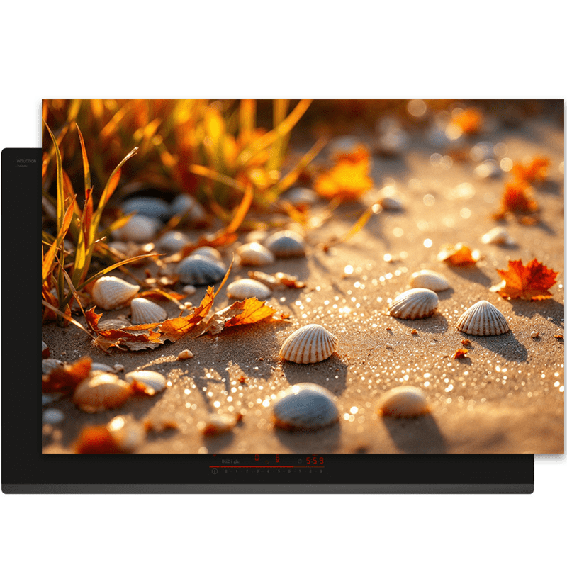 Inductiebeschermer - Zee & Strand - Licht - Bladeren en Schelpen - Inductiebeschermer