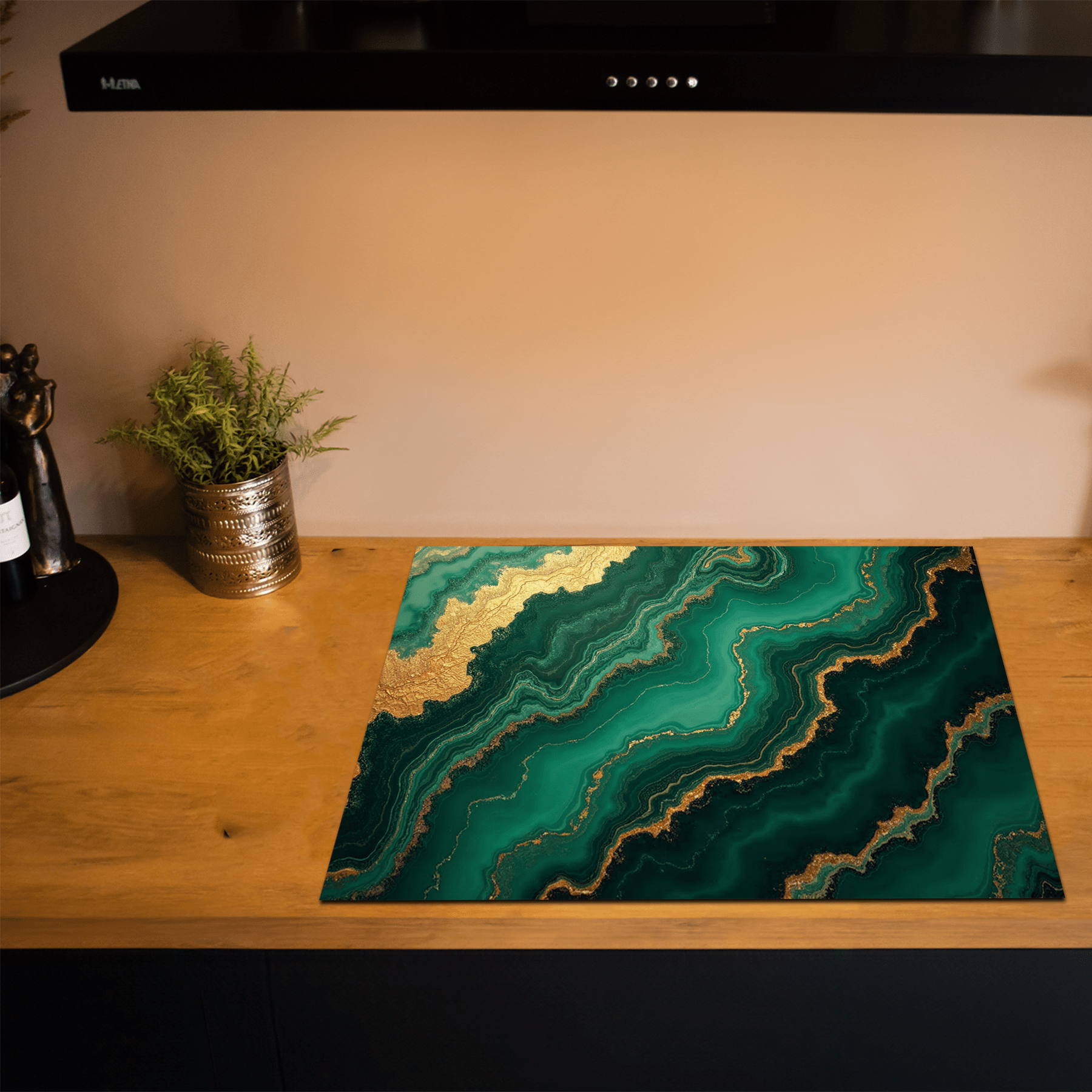 Inductiebeschermer - Marmer met Goud - Verdant Luxe - Inductiebeschermer