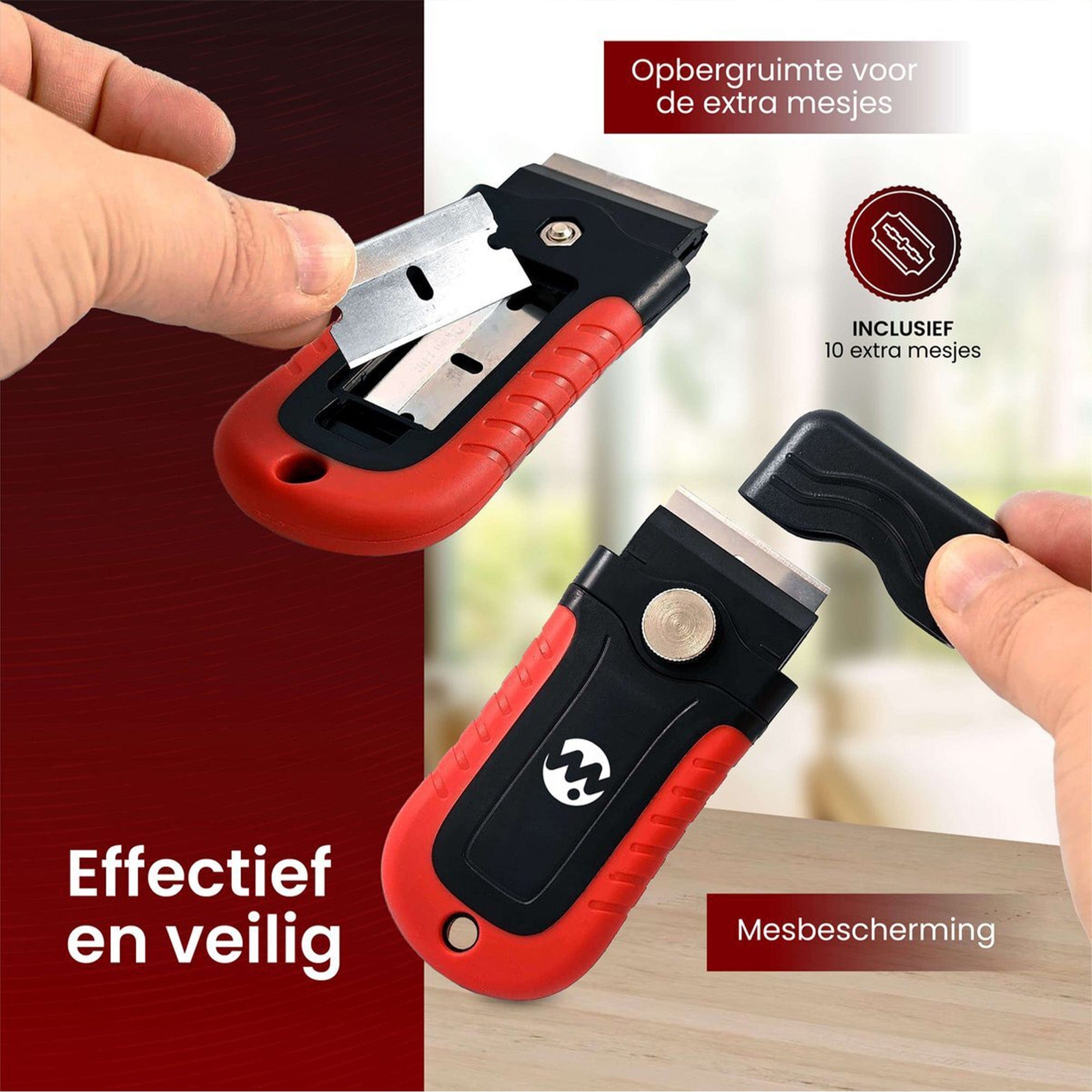 Glasschraper voor je kookplaat- Inclusief 10 mesjes - Inductie Maatje