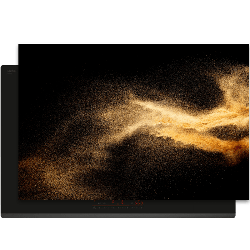 Inductiebeschermer - Black & Gold - Splash - Zand explosie - Inductiebeschermer