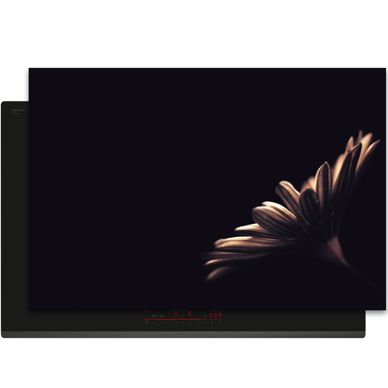 Inductiebeschermer - Bloemen - Madelief - Zwart- - Inductie Maatje