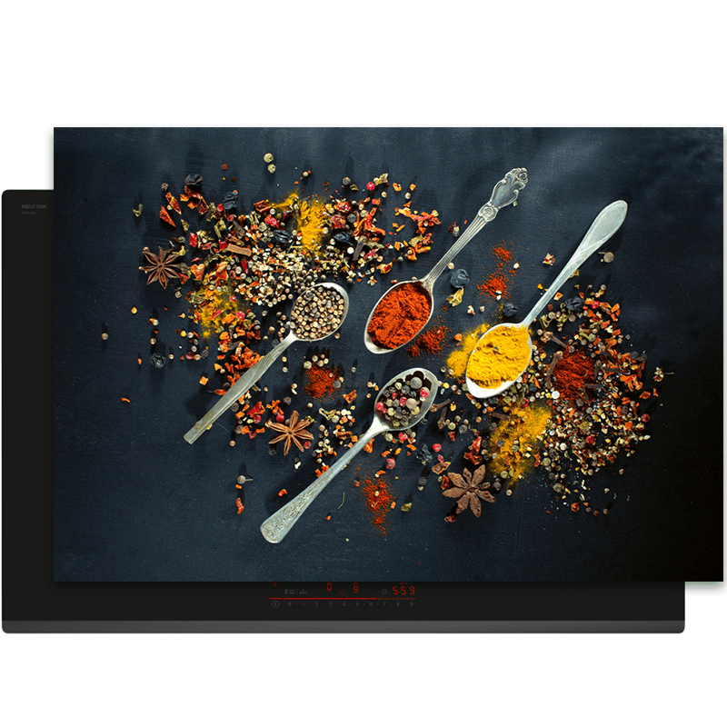 Inductiebeschermer - Kruiden - Specerijen - Lepels - Tafel - Zwart - Inductie Maatje