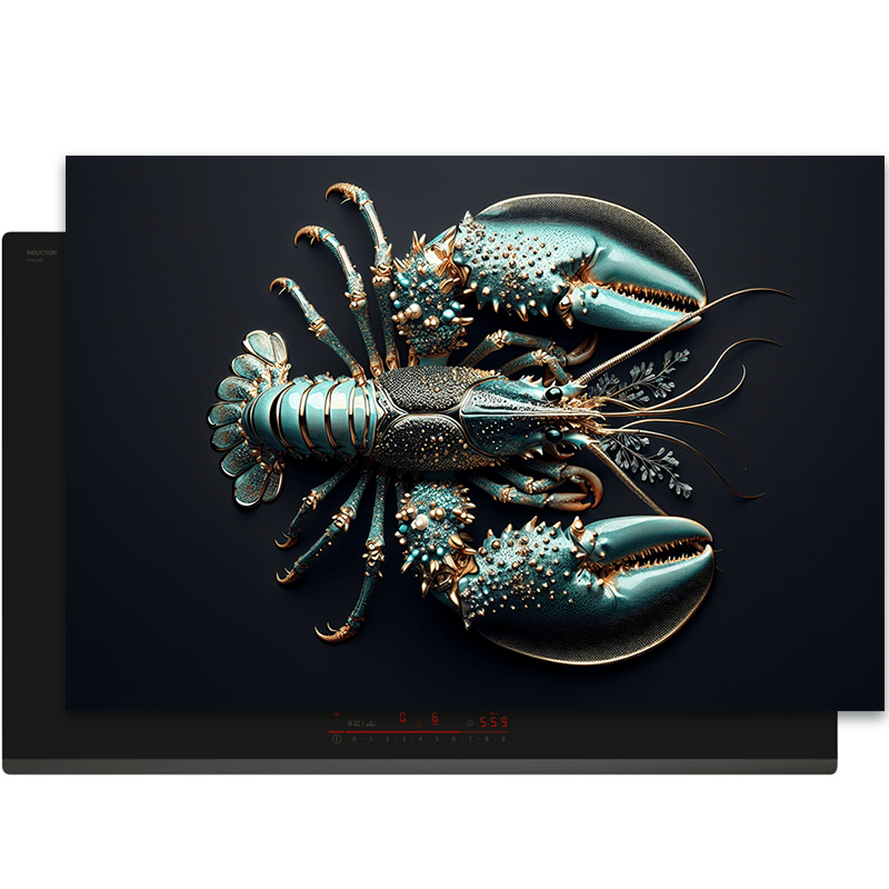 Inductiebeschermer - Black & Gold - Blauw - Luxe - Kreeft - Inductiebeschermer