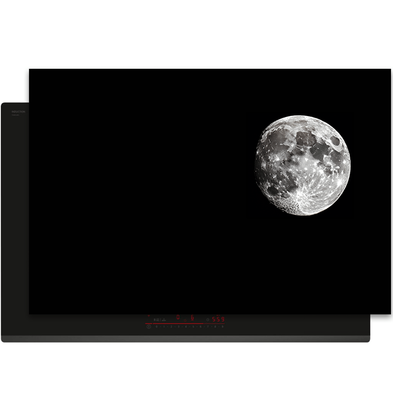 Inductiebeschermer - Maan - Effen - Zwart - Inductie Maatje
