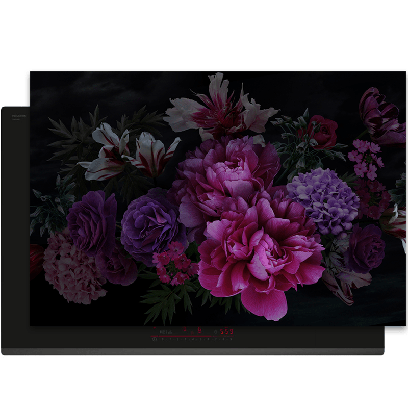 Inductiebeschermer - Bloemen - Boeket - Kleurrijk - Roze - Paars - Inductie Maatje