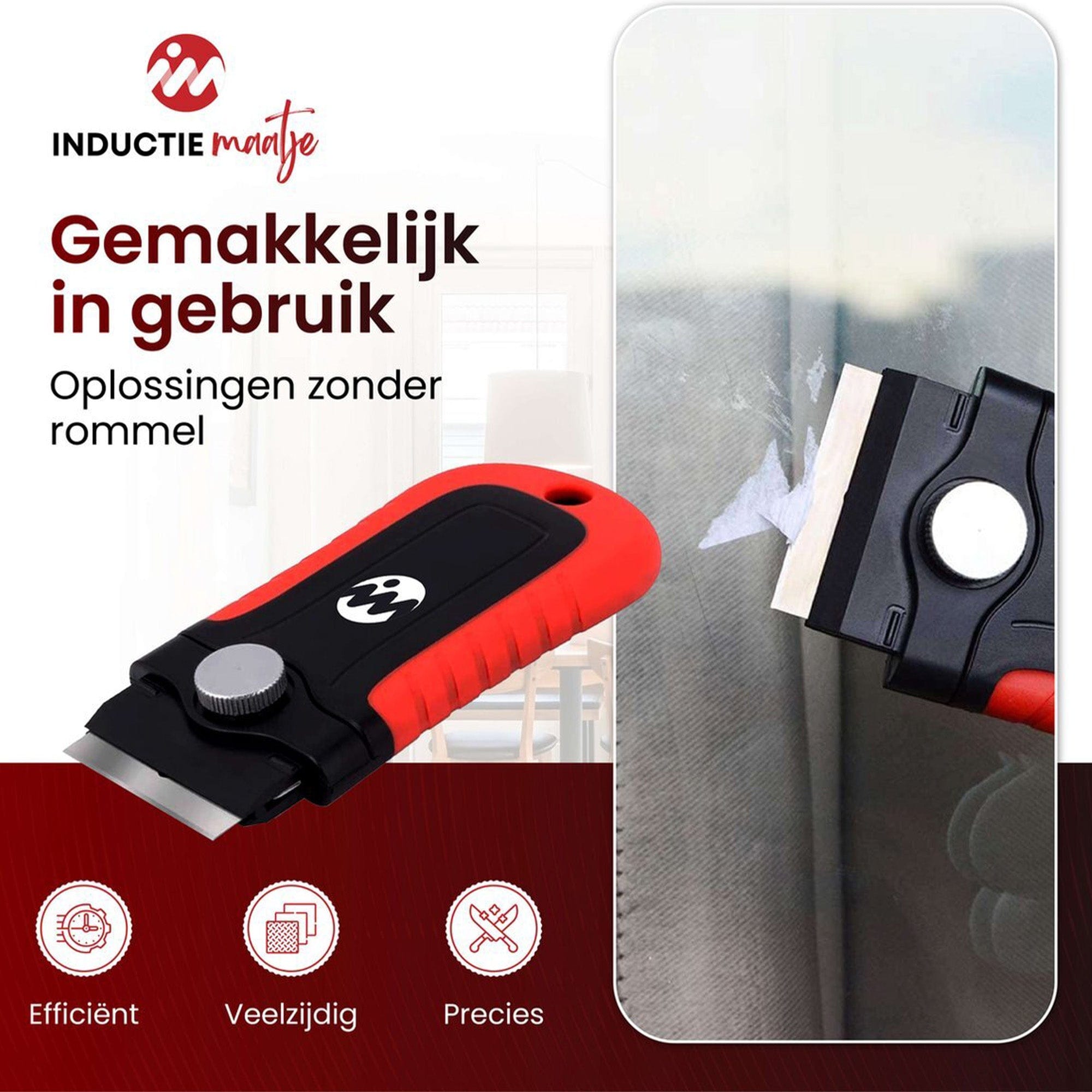 Glasschraper voor je kookplaat- Inclusief 10 mesjes - Inductie Maatje